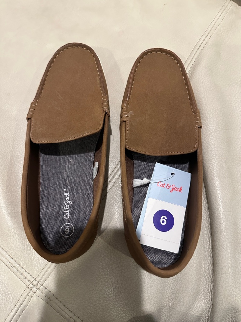 Cat & Jack Boys Brown Slip-On Moccasin Loafers